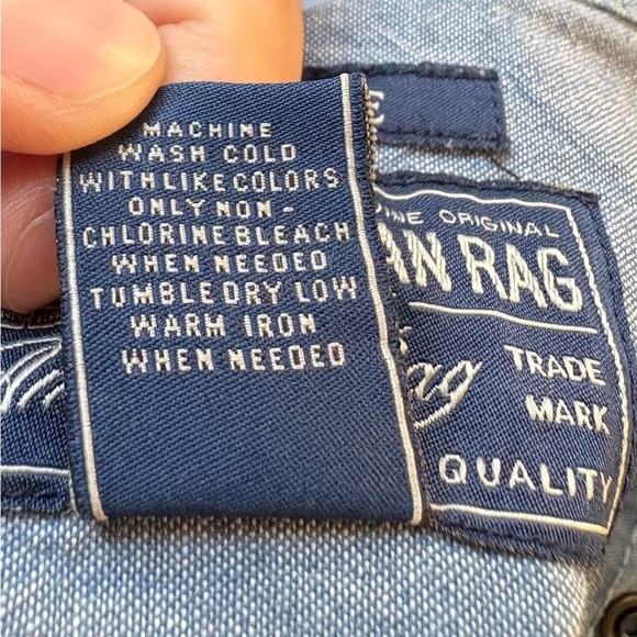 American Rag Light Blue-Gray Casual Button-Down Shirt - Picture 6 of 8